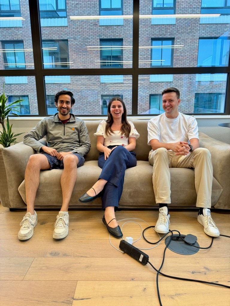 Team on the sofa in the office